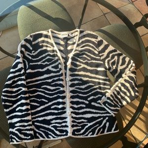 Chicos zebra print sweater jacket.
